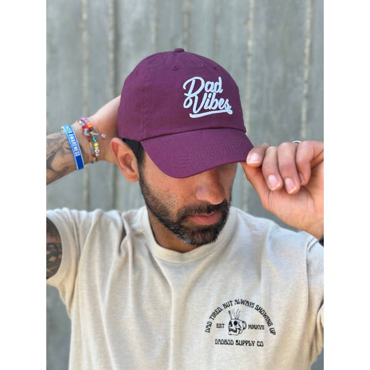 Dadbod Apparel - Wholesale Baseball Cap - Men's - Dadvibes Script Puff (Dad Hat)