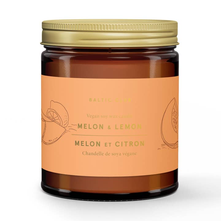 Melon & Lemon Soy Candle for wholesale by Baltic Club