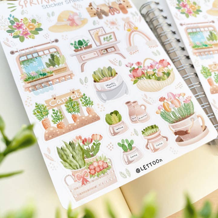 Lettoon - Wholesale Sticker - Sticker Sheet - Spring Garden10