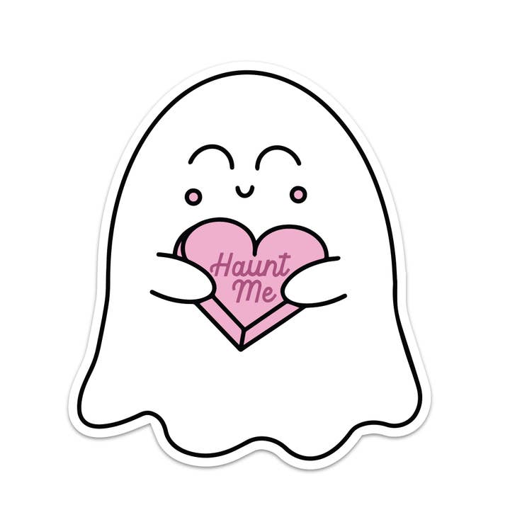 Haunt Me Ghost Vinyl Sticker for wholesale by Mouthy Broad