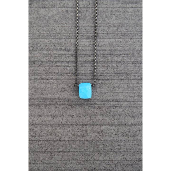 Solana Jewelry – wholesale Pendant/charm necklace – Dark Turquoise Solitaire Necklace
