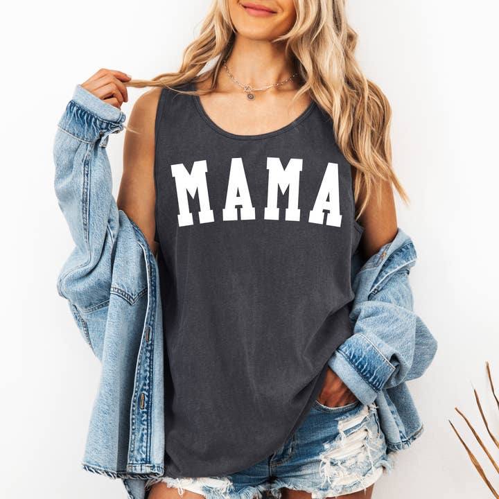 Mama Comfort Colors Tank Top (Condensed) for wholesale by Verita Culture