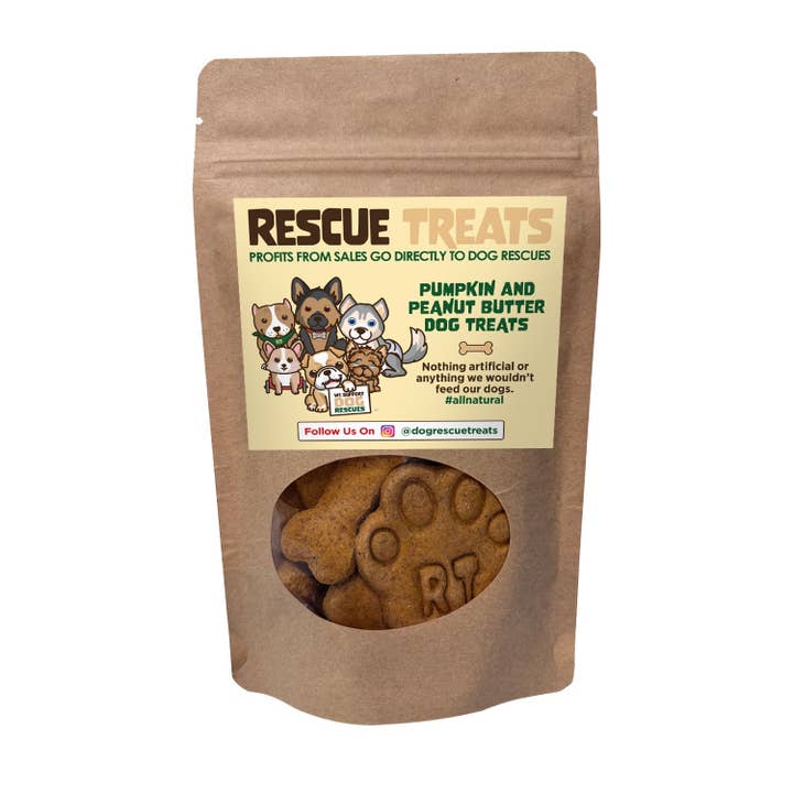 Rescue Treats - Wholesale Pet treats – Dog - Rescue Treats Pumpkin & Peanut Butter Dog Treats Medium Bag