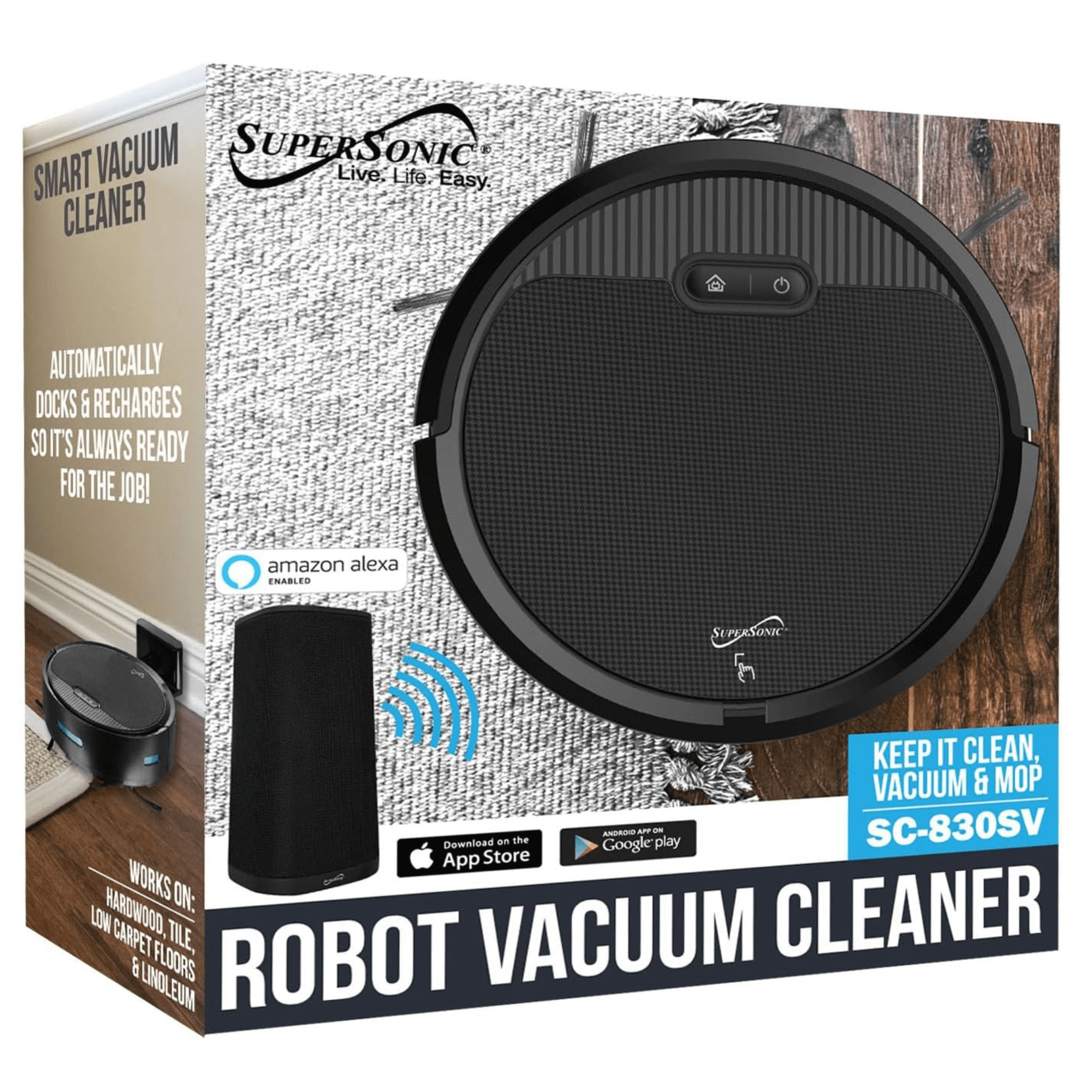 JupiterGear Home - Wholesale Vacuum Cleaner - Supersonic Smart Robot Vacuum Sweep Cleaner5