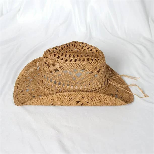Syrrios Gifts LLC - Wholesale Straw Hat - Women's - Western Cowboy Cowgirl Straw Hat Sun Summer Beach Party6