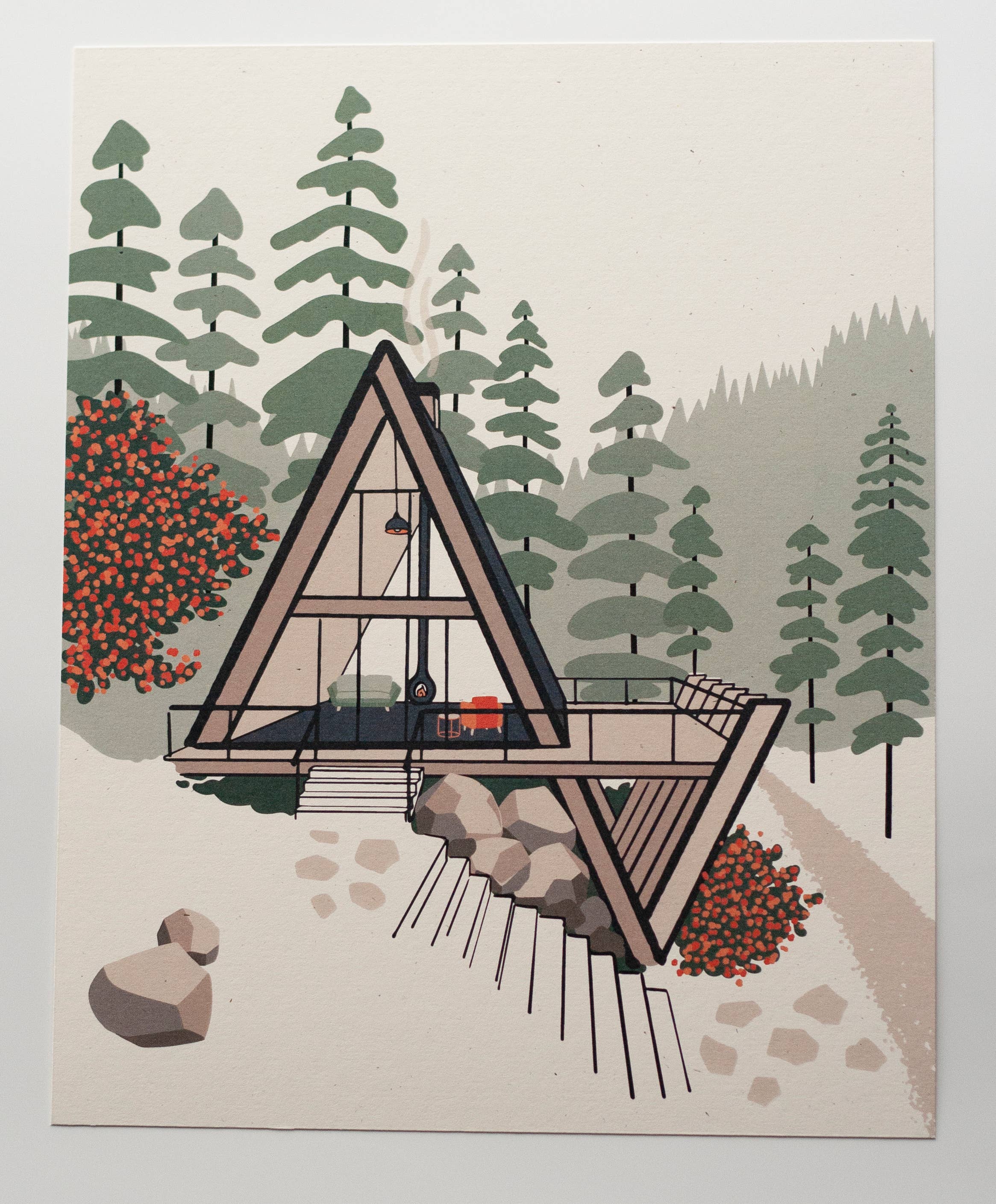 Telegram Print Co. - Wholesale Art Print - Mid Century, Forest Aframe, 8x10 Print1