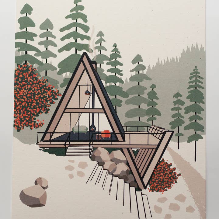 Telegram Print Co. - Wholesale Art Print - Mid Century, Forest Aframe, 8x10 Print1