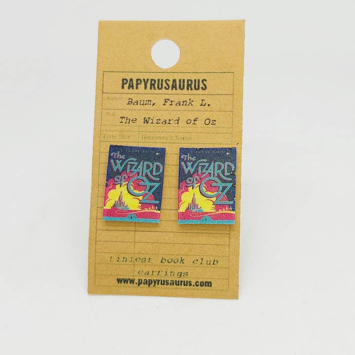 Papyrusaurus - Wholesale Stud/Post Earrings - Tiniest Book Club Earrings- The Wizard of Oz