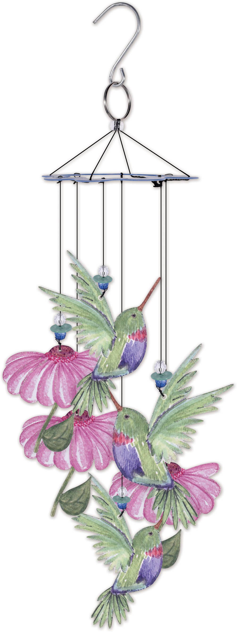 Sunset Vista Designs - Wholesale Wind Chime - 15" Hummingbird Painted Metal Wind Chime Garden Decor 937131