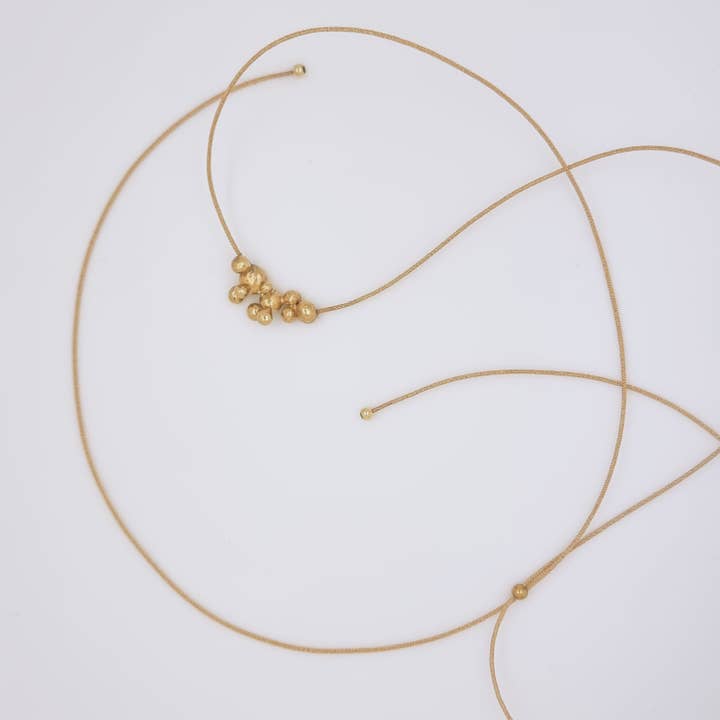 VERMEIL PENDANT WITH ADJUSTABLE TEXTILE COLLAR for wholesale by ALEGRIA B.