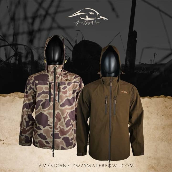 American Flyway Waterfowl - Wholesale Raincoat - Unisex - Grey Lightweight Rain Jacket2
