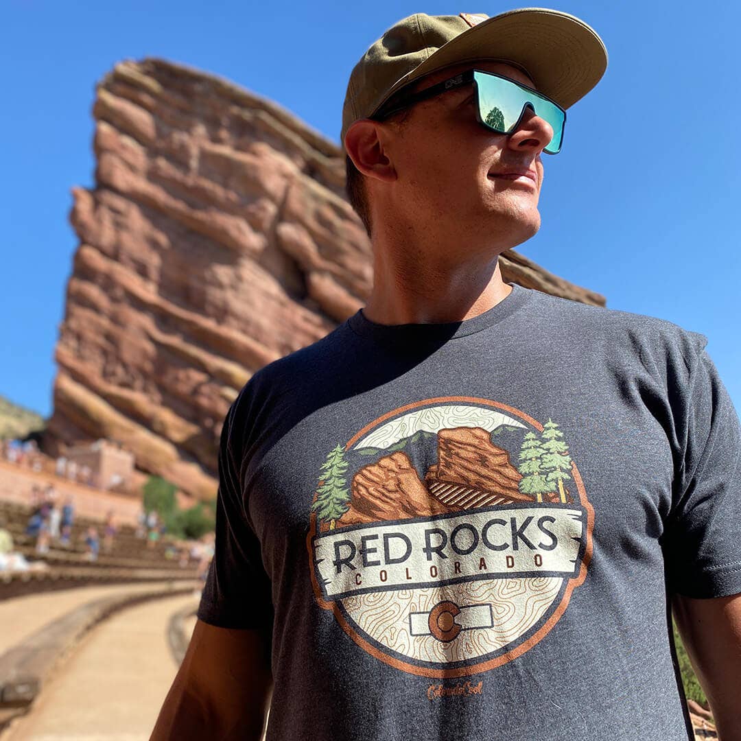 ColoradoCool Apparel - Wholesale Screen Printed T-Shirt - Men's - Red Rocks T-Shirt - Charcoal2