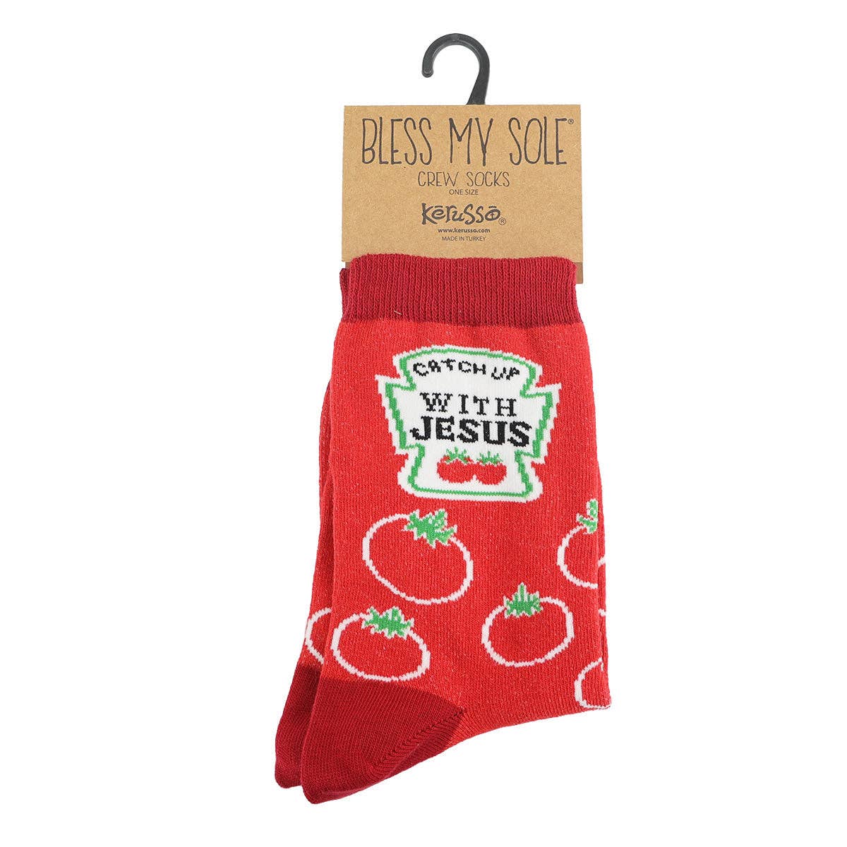 Red Kerusso Crew Socks Catch Up for wholesale on Faire2