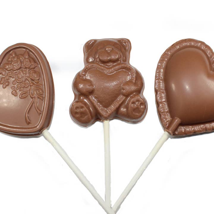 Valentine's Milk Chocolate Pops for wholesale by Phillips Chocolates