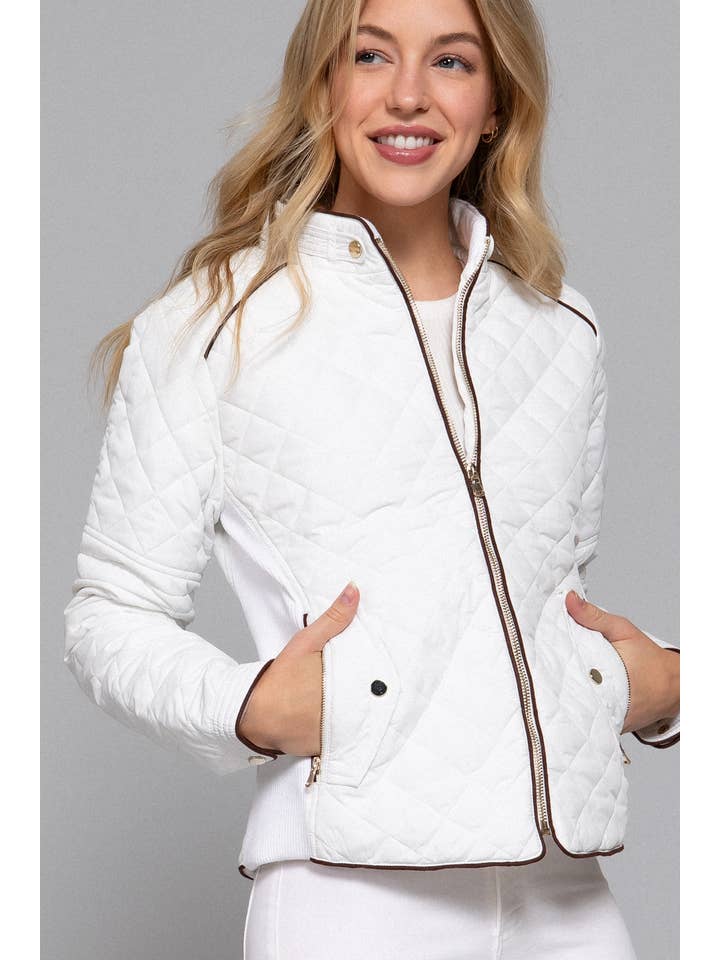 42POPS - Wholesale Jacket - Women's - ",,,..Suede Piping Rib Quilted Padding Jacket4