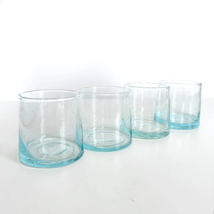 High crafty - Wholesale Drinking Glass/Cup - π§ Set of 4 Beldi Translucent Blue Recycled Glasses β Crafts