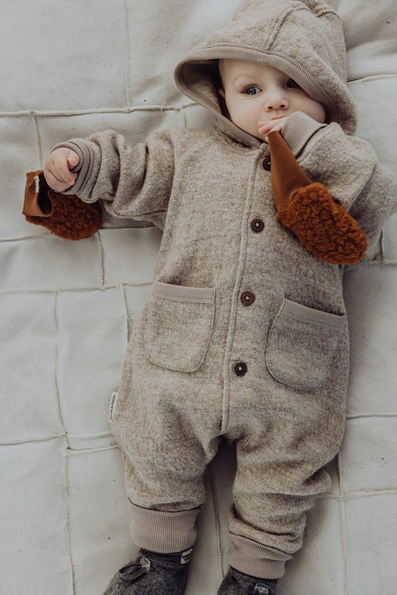 Finch & Fable - Wholesale Jumpsuit - Baby - Wool Onepiece - Sand1