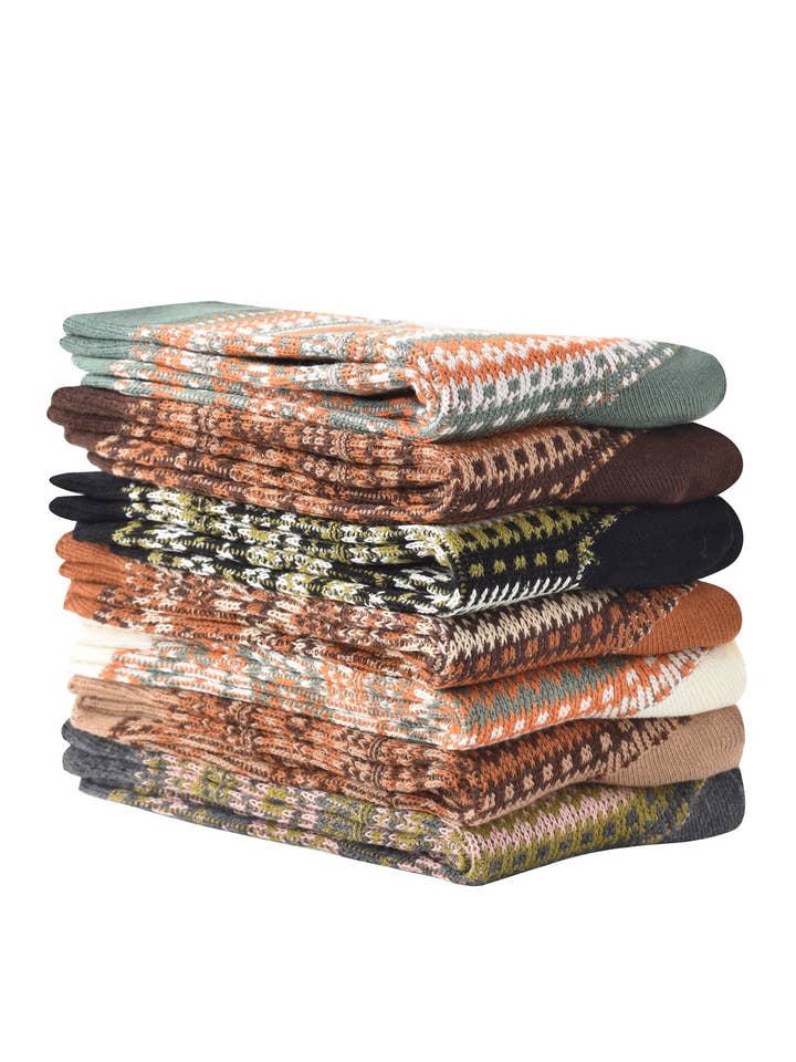 Funkyrel® Atzbranding Limited - Vente Chaussettes – femme - Chaussettes d'automne-hiver à motif géométrique17