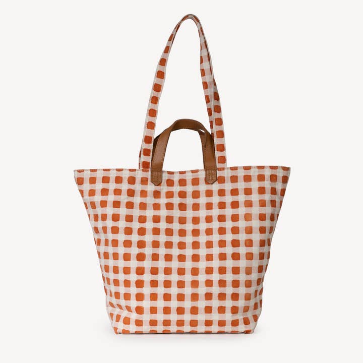Carryall Tote - Harvest Gold Gingham for wholesale by JOYN