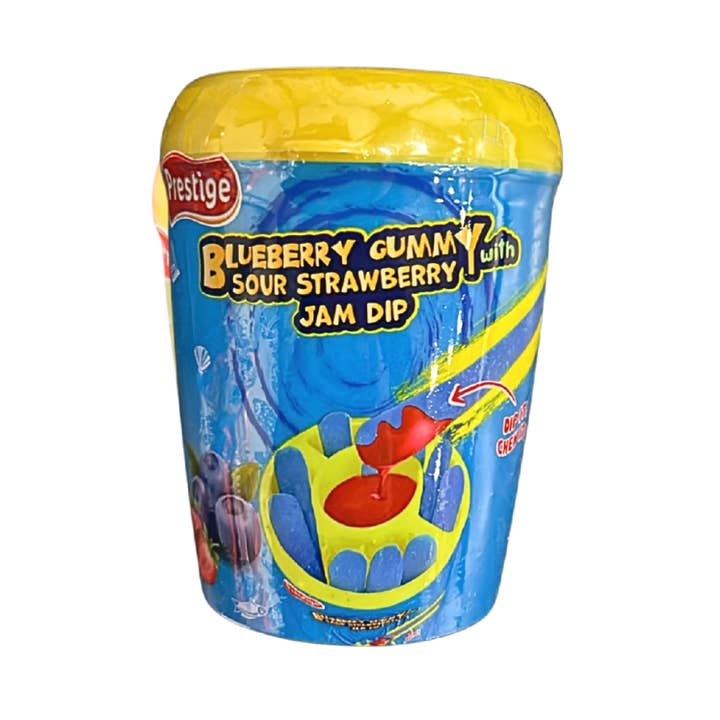 Prestige Halal Blueberry Gummy Strawberry Jam Dip 12x70g for wholesale by CargoPirate