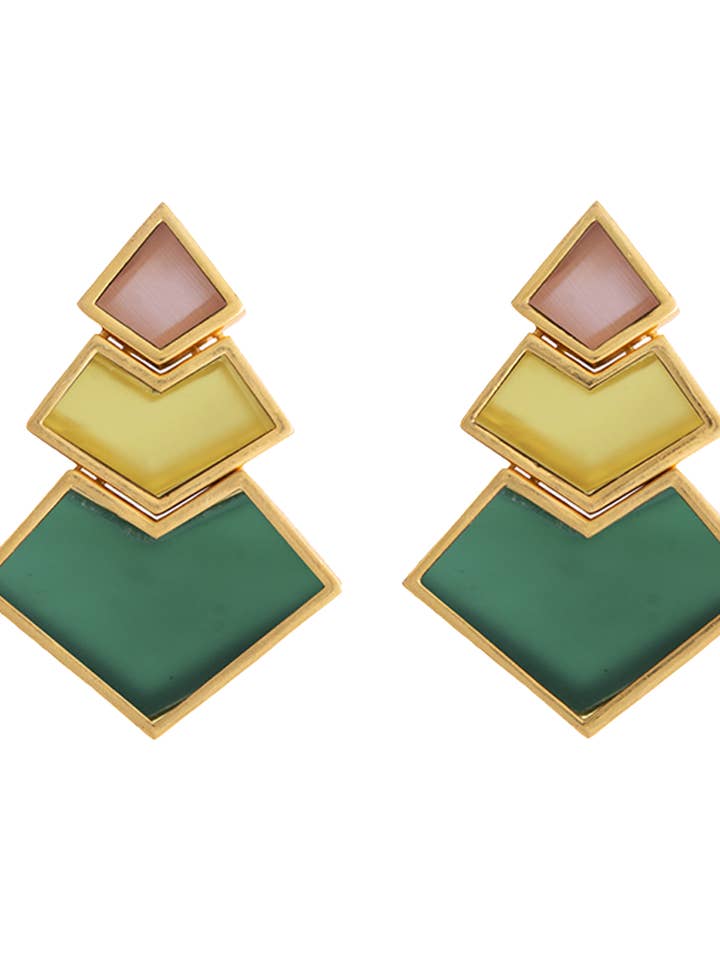 Pendientes Nefertiti Naranja, Amarillo, Verde para venta al por mayor de Lavani Jewels