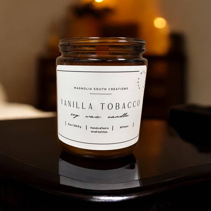 Magnolia South Creations - Wholesale Jar/Filled Candle - Custom Candle with Custom Labels For Shops/Corp Gifting 8oz
