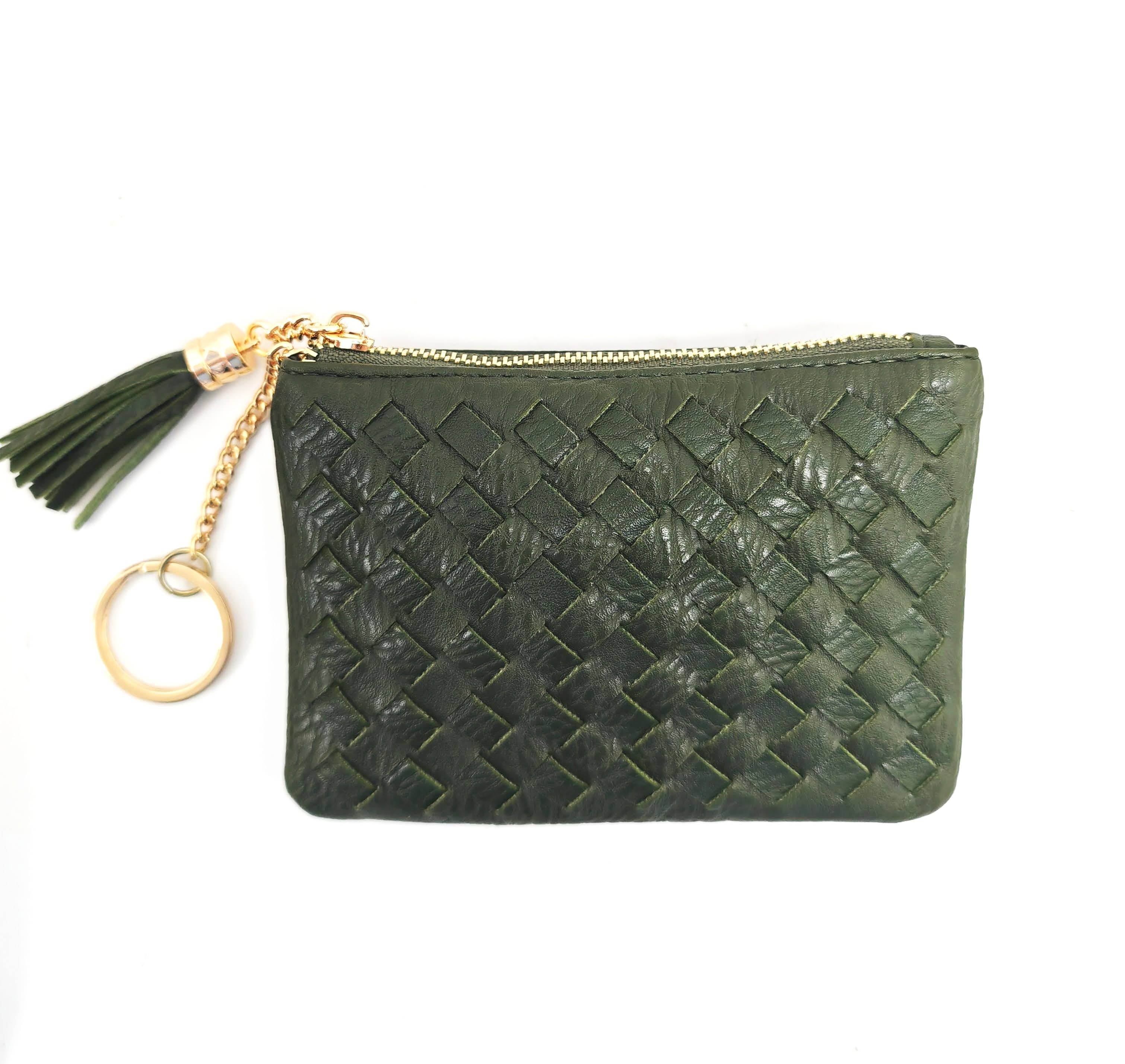 Superbia – Engroshandel Møntpung - Dame – Blød håndlavet vævet kvast nøglering lynlås kortholder mønt2