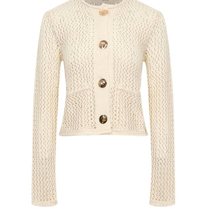 RIVIR - Wholesale Cardigan - Women's - Crochet Knit Cardigan With Pockets.cardigan14