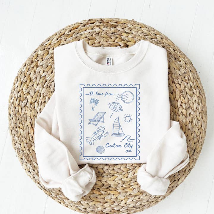 Arden & Gold - Wholesale Graphic Sweatshirt - Women's - With Love From... Coastal Crewneck Sweatshirt6