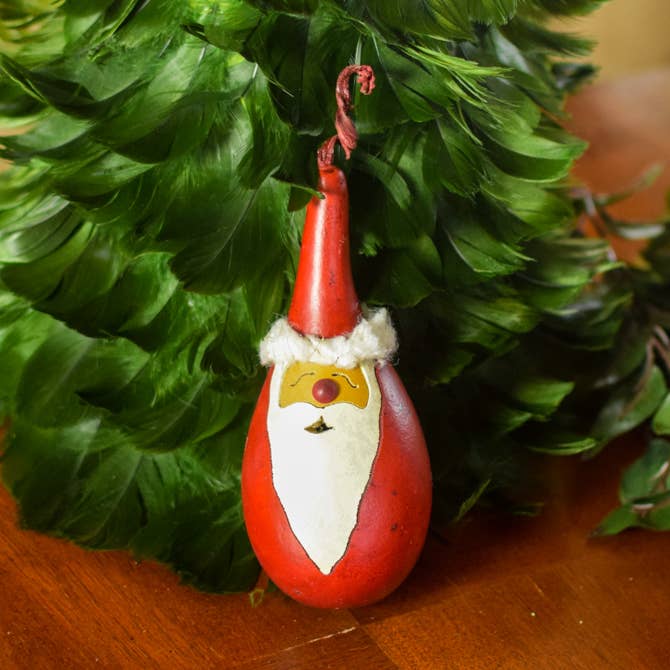 Meadowbrooke Gourds - Wholesale Ornament - Santa Hand-Crafted Gourd Christmas Tree Ornament0