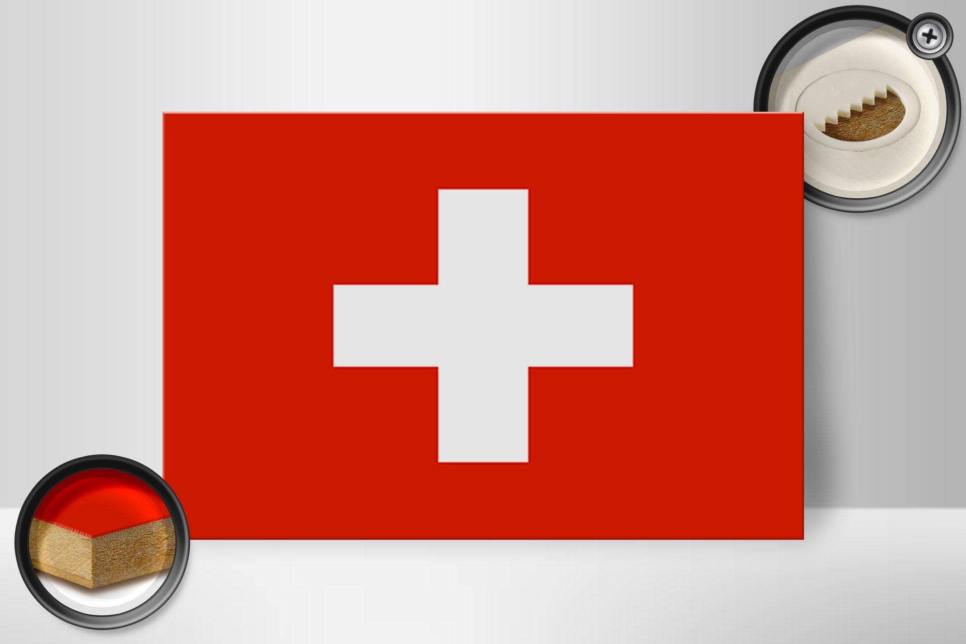 Femer - Wholesale Sign - Wooden sign Swiss flag 30x20 cm Flag of Switzerland decorative sign wooden sign1