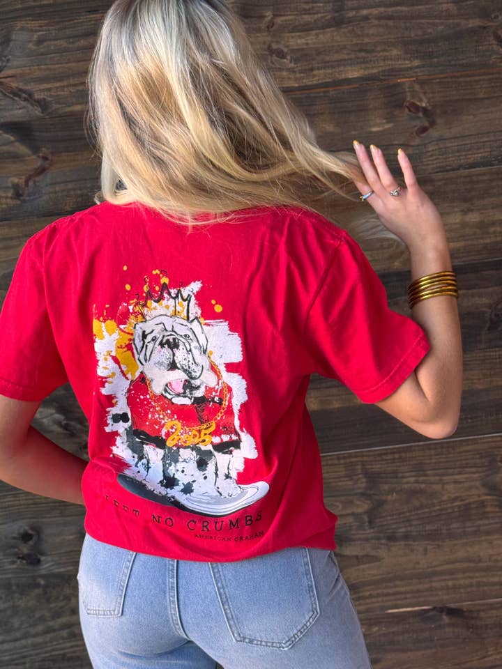 American Graham Apparel - Wholesale Screen Printed T-Shirt - Unisex - SEC Champ Design- "Left No Crumbs" Bulldog Artisan Graphic T-Shirt1