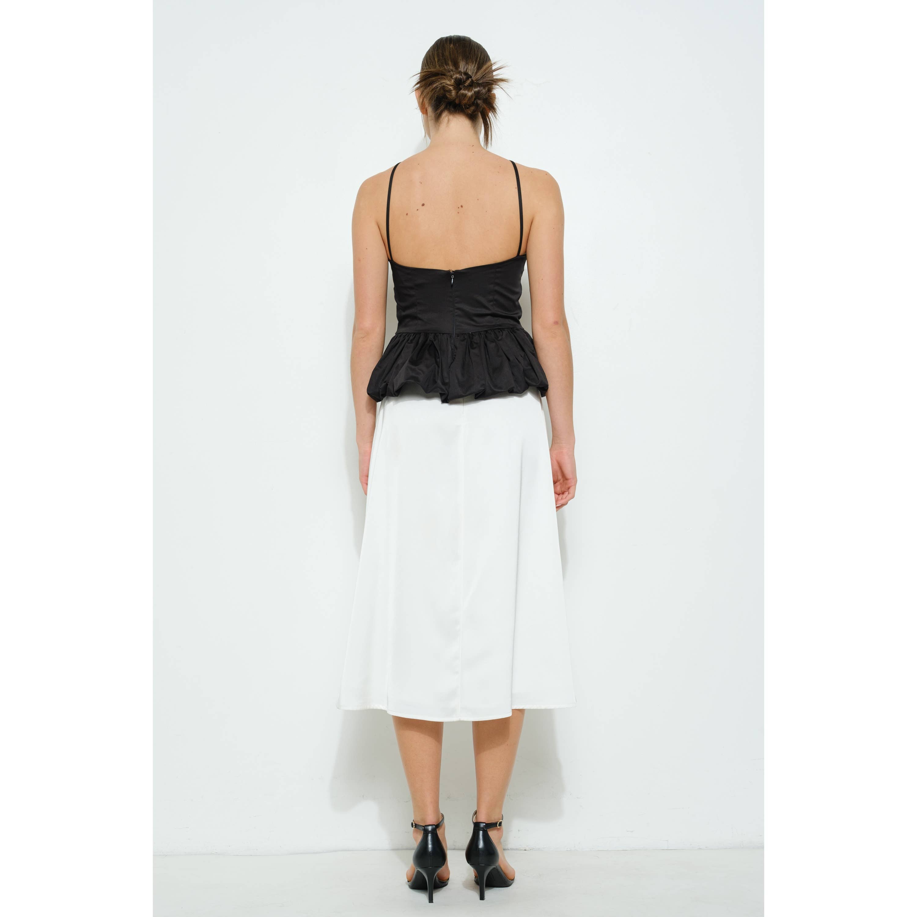 INA – Engroshandel Bluse - Dame – Ærmeløs top med sløjfedetalje foran og boblekant20