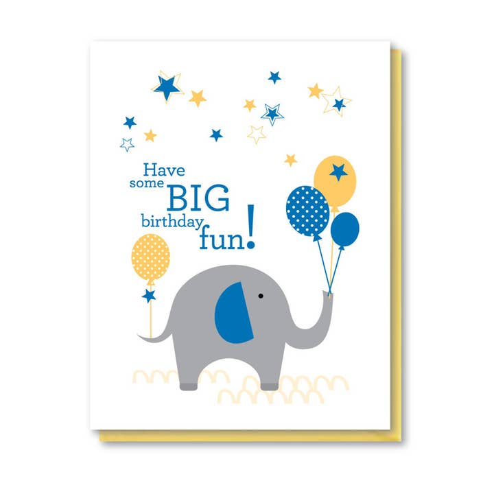 Elephants Birthday Card for wholesale by doodle bird design