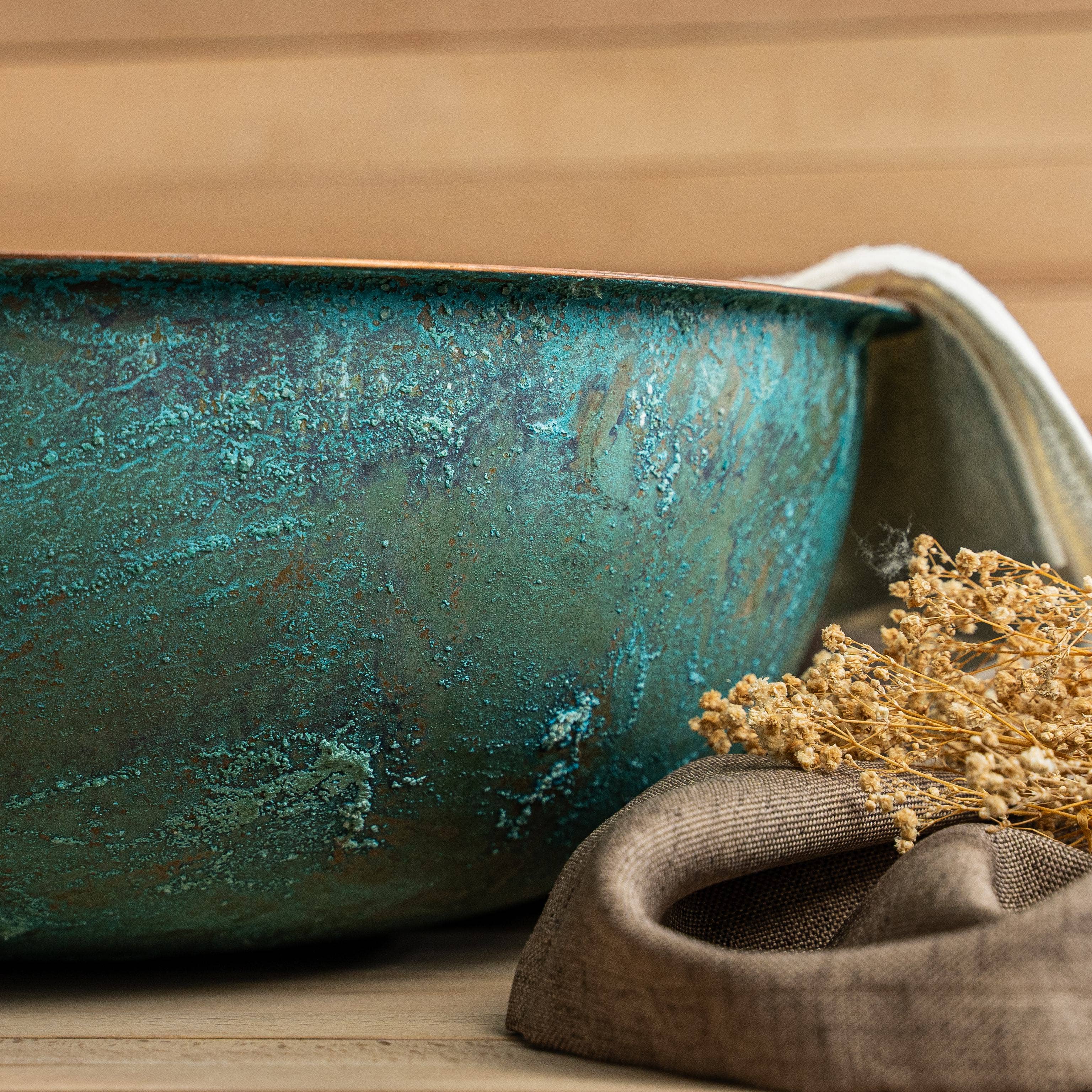 ALFIQ Copper – wholesale Hand/foot soak – Handmade Dark Copper Pedicure Bowl Foot Soaking Bath | Copper Relaxing Basin Spa Foot Warming | 100% Solid Copper4