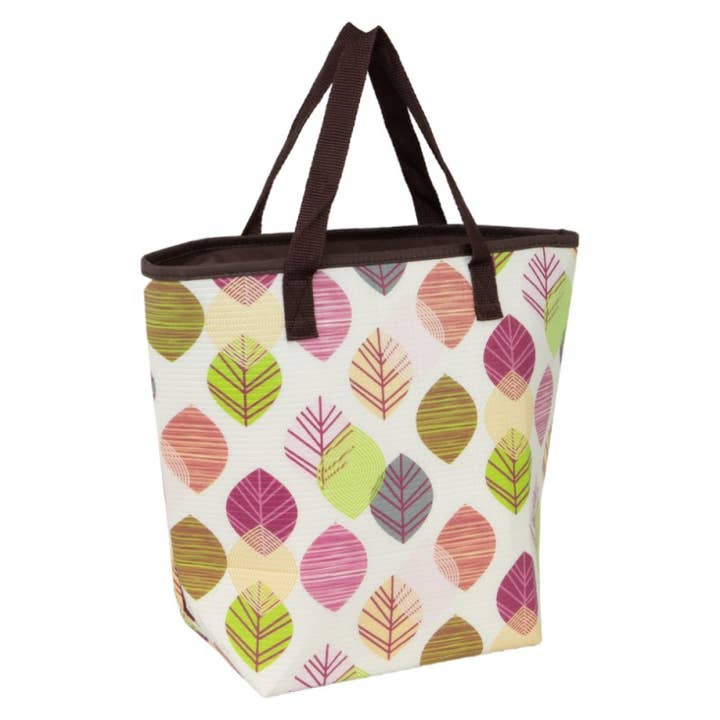 Sac isotherme coloris creme motif feuilles colorees pour la vente par Deffrennes