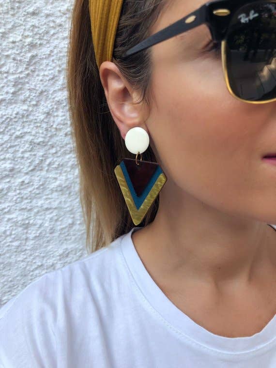 Christina Christi - Wholesale Clip-On Earrings - Clip On Earrings, Triangle Earrings, Geometric Earrings1