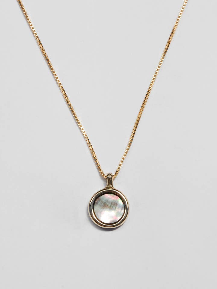 Mare Necklace in Grey Mother of Pearl for wholesale by Tiro Tiro Jewelry