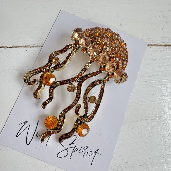 Wild Spirit London - Wholesale Brooch - Giant Amber Jellyfish Brooch2