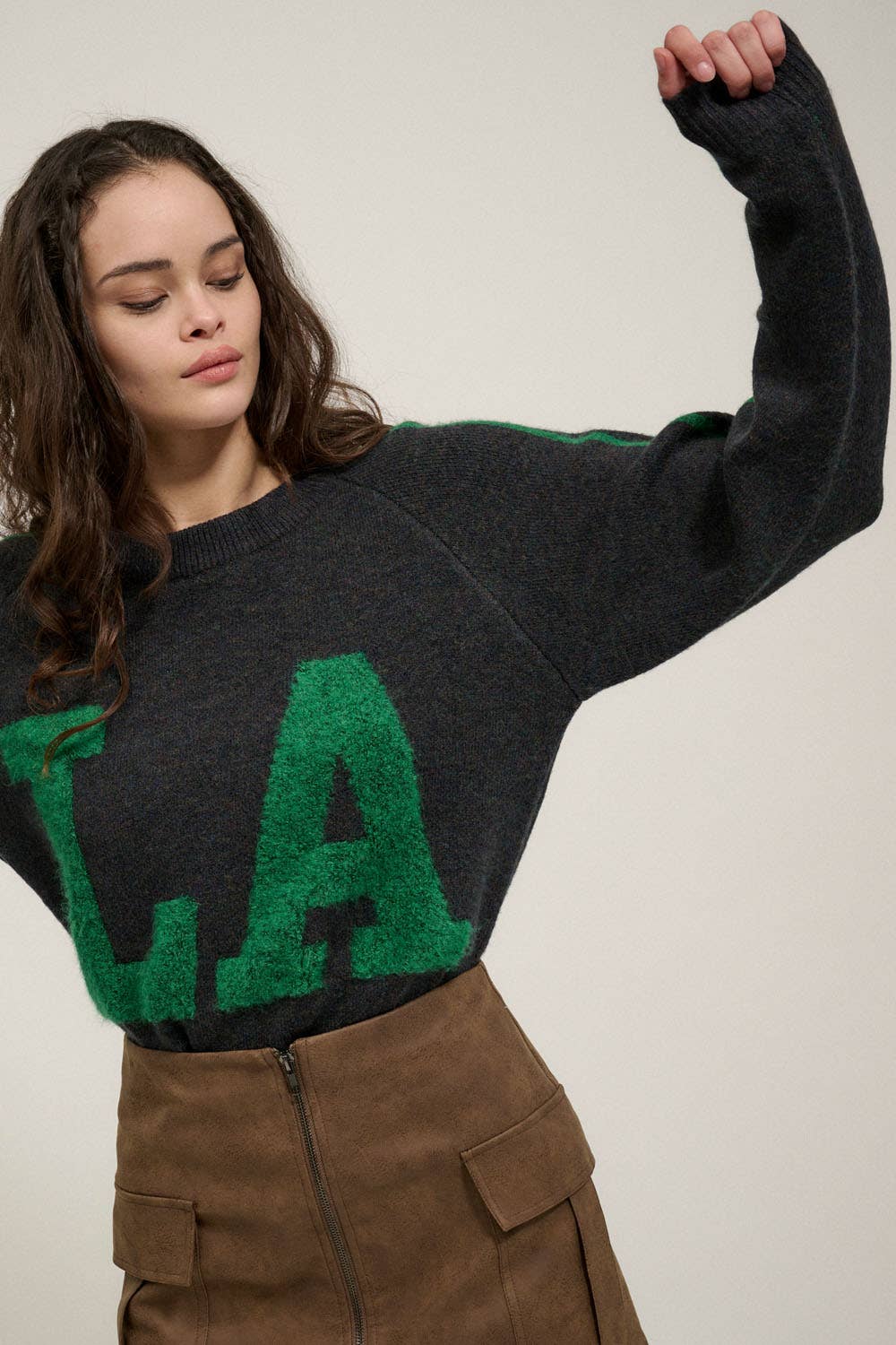 Promesa USA - Venta al por mayor Jersey de punto - Mujer - Suéter liso con cuello redondo LA5