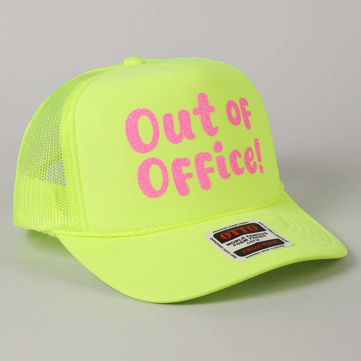 Fashion City - Wholesale Trucker Hat - Unisex - Out of Office Glitter Letter Logo Foam Trucker Hat19