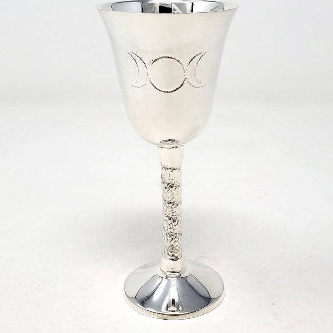 Triple Moon Chalice Silver Plated 4 3/4"H for wholesale by GREENROOTS USA LLC