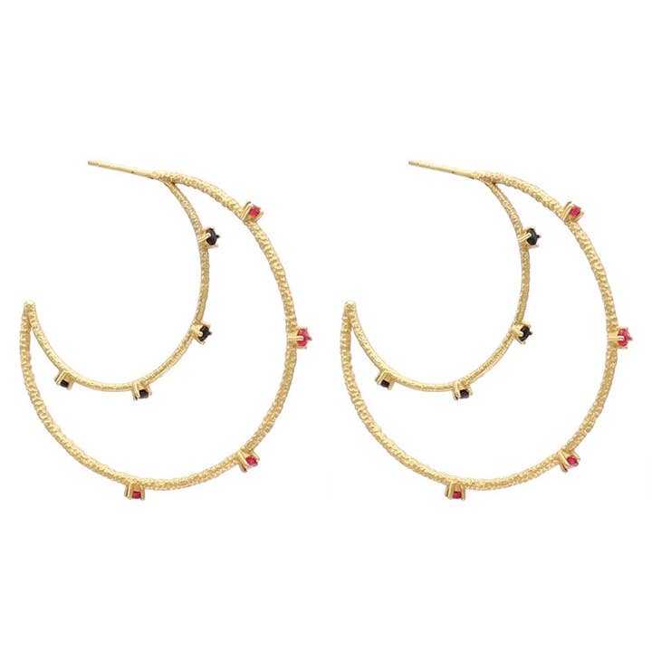 Brincos Alqamar Rubi e Preto por atacado de ACUS