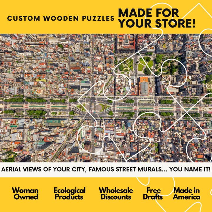 WAWW Artisanal Wooden Puzzles - Wholesale Puzzle - Adult - WOLF wooden jigsaw Puzzle | 23" Whimsies | Animal Totem10