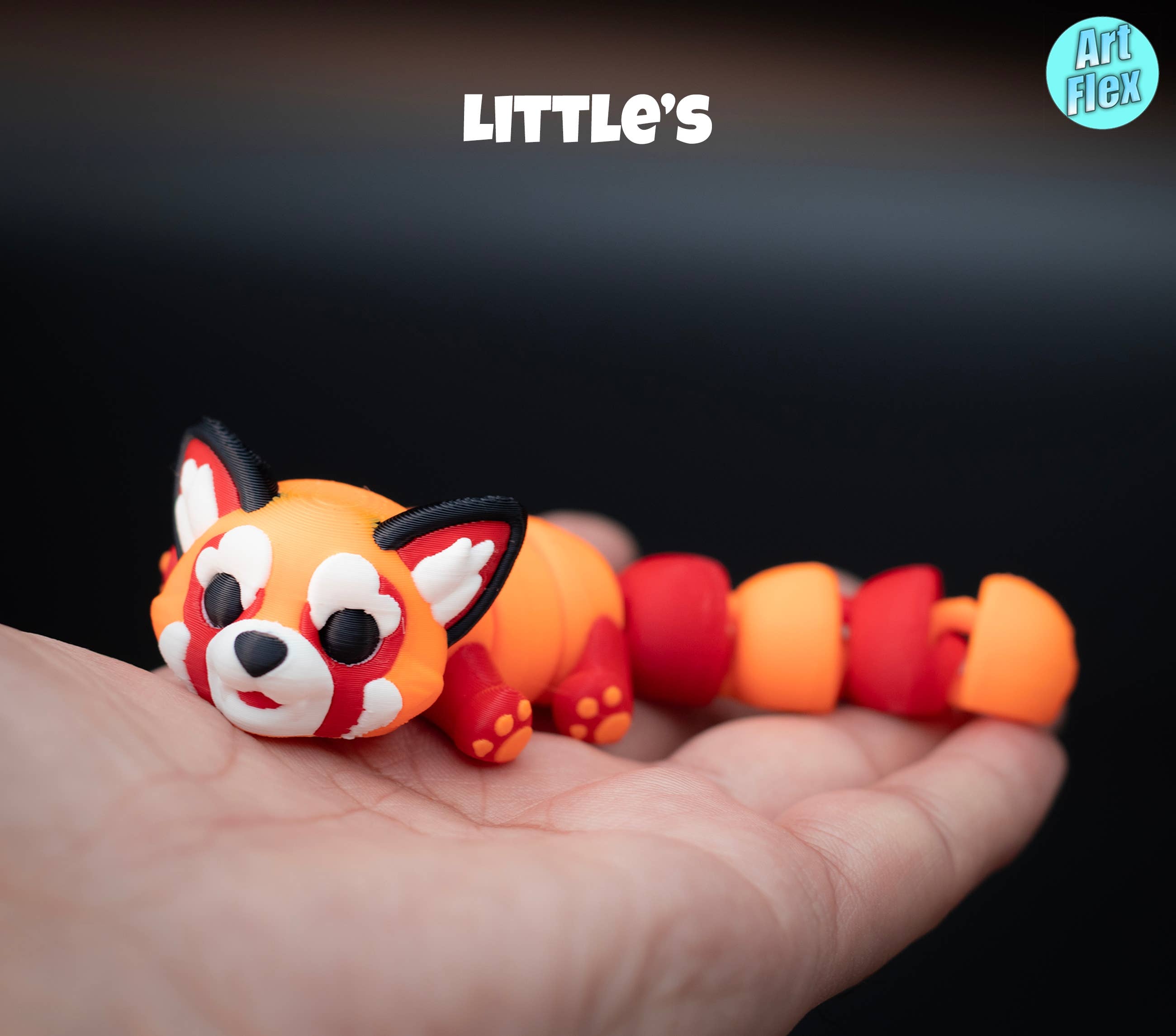 Great American Designs - Wholesale Fidget Toy - Kids - Tiny Baby Red Panda Articulating Fidget, 3D Printed