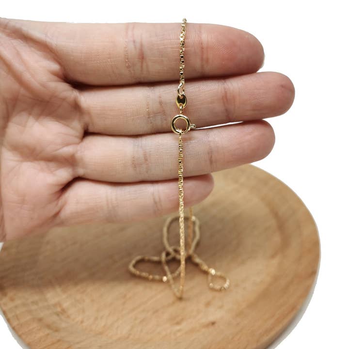 17.7" Ready To Wear 18K Rosy Gold Plated Box Chain Necklace for wholesale by Aim Eternal