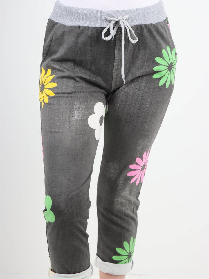 Miss Bold - Wholesale Pants - Women's - Italian Ditsy Floral Printed Cotton Trousers6