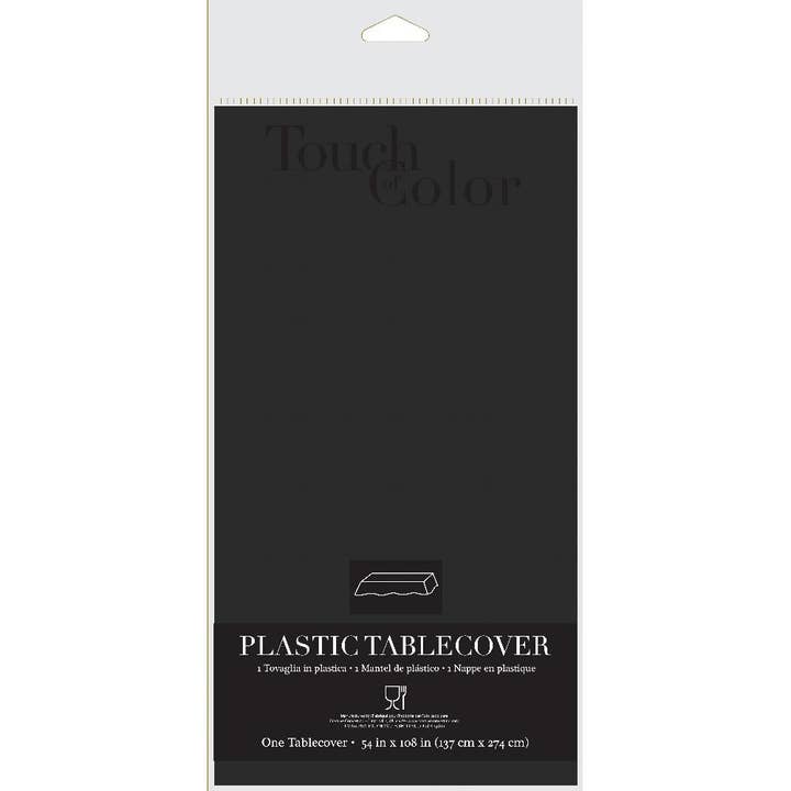 Bulk Party Decor - Wholesale Disposable Table Cover/Runner - Bulk Black Velvet Plastic Table Covers (12 per Case)2