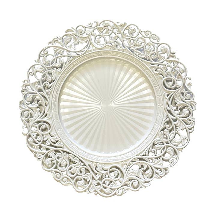 AULICA – wholesale Bordstablett – Vit barock tallriksunderlägg0