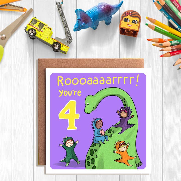 Biglietto di auguri per bambini dai 4 anni per la vendita all'ingrosso da parte di Cake and Crayons